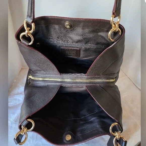 Coach Dark Brown Leather Handbag - Picture 9 of 12